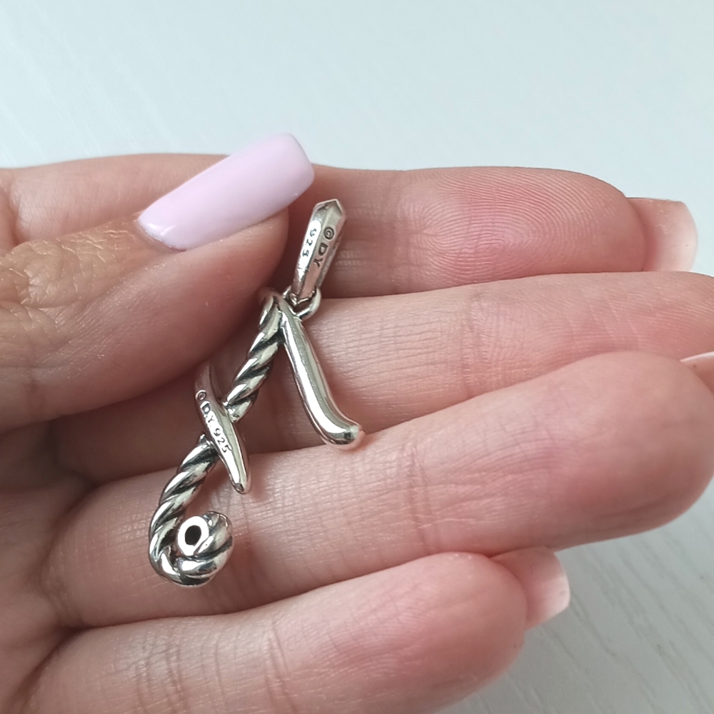 David Yurman Sterling Silver Script Initial Lette… - image 3